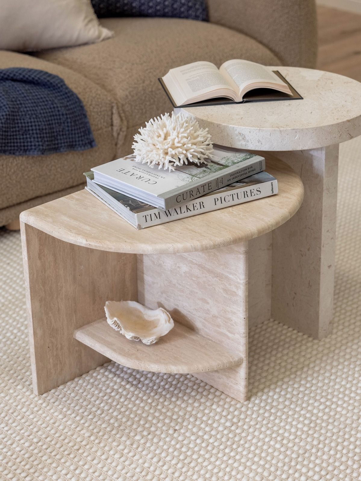 Arco Travertine Side Table